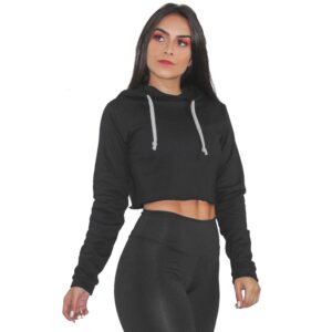 Casaco Feminino Moletom Liso Preto