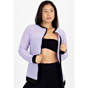 Casaco De Tela Fitness Longo Com Zíper