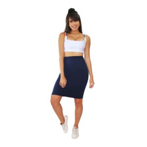 Conjunto Cropped Duplo com Faixa de Listras e Saia Tubinho