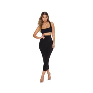 Conjunto Saia Midi e Cropped com Alcinha Tubinho