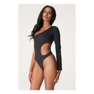 Body Feminino Um Ombro Só Detalhe Cintura