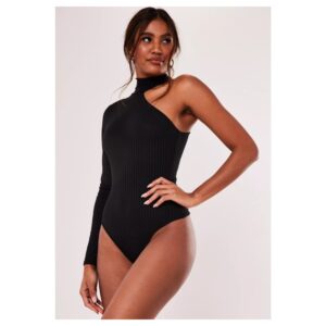 Body Feminino Uma Manga com Gola