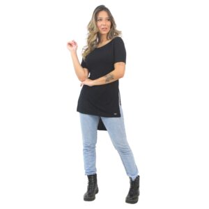 Blusa Feminina Long Line Preto
